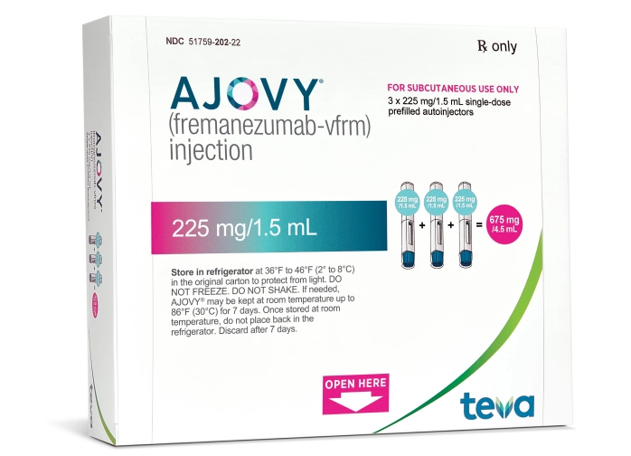 Quarterly injection product box for AJOVY