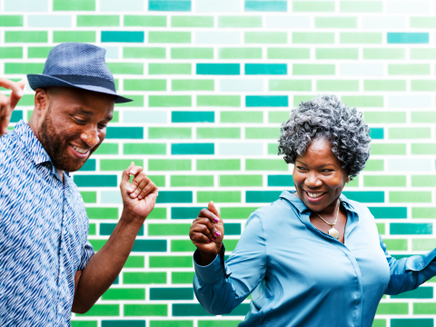 Man and woman indicating they can be active